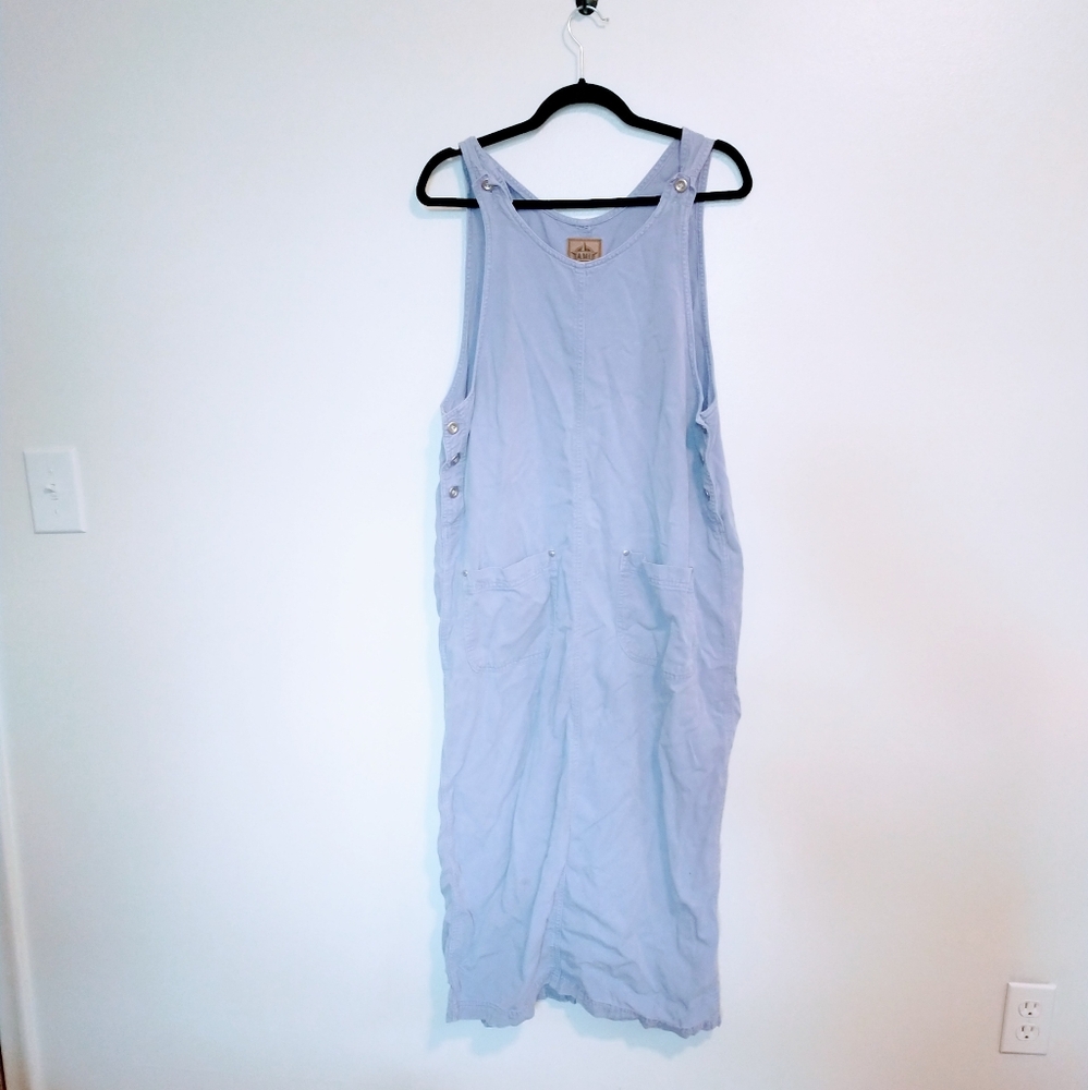 AMI Vintage purple overall style dress with adjustable wide straps and buttons o